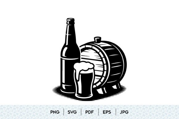 Beer Barrel Bottle SVG Design