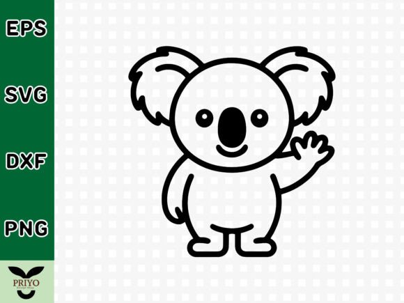 Cute Baby Koala Character Waving Hand