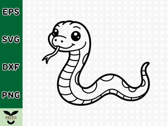 Cute Baby Snake Silhouette