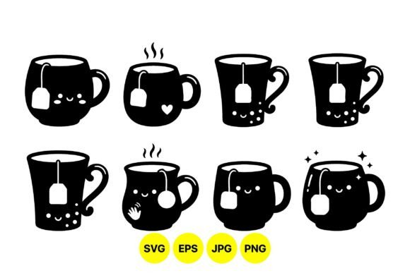 Cute Tea Mug SVG Clipart