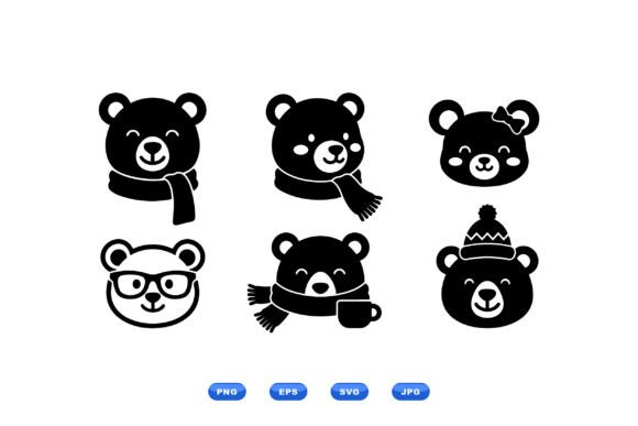 Cute Winter Bear Clipart Set