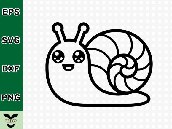 Happy Kawaii Snail Silhouette