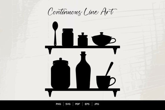 Kitchen Shelf Pantry Silhouette